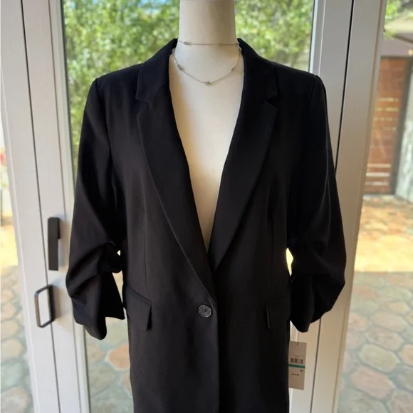 NWT DKNY Ruched-Sleeve Blazer - Picture 7 of 7